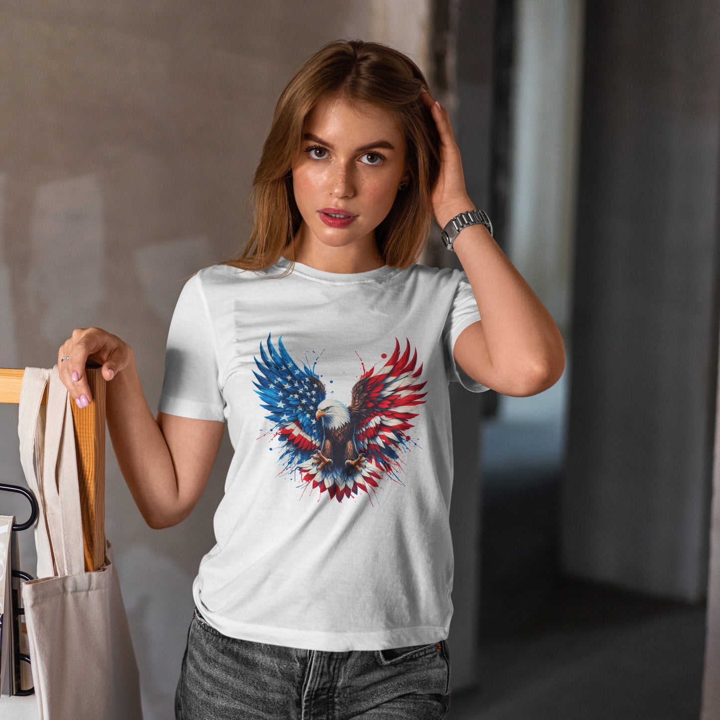 Patriotic Eagle Shirt - Bald Eagle Flag Wings Tee