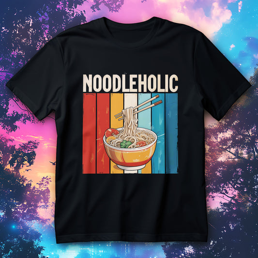 Noodleholic retro ramen bowl shirt with chopsticks