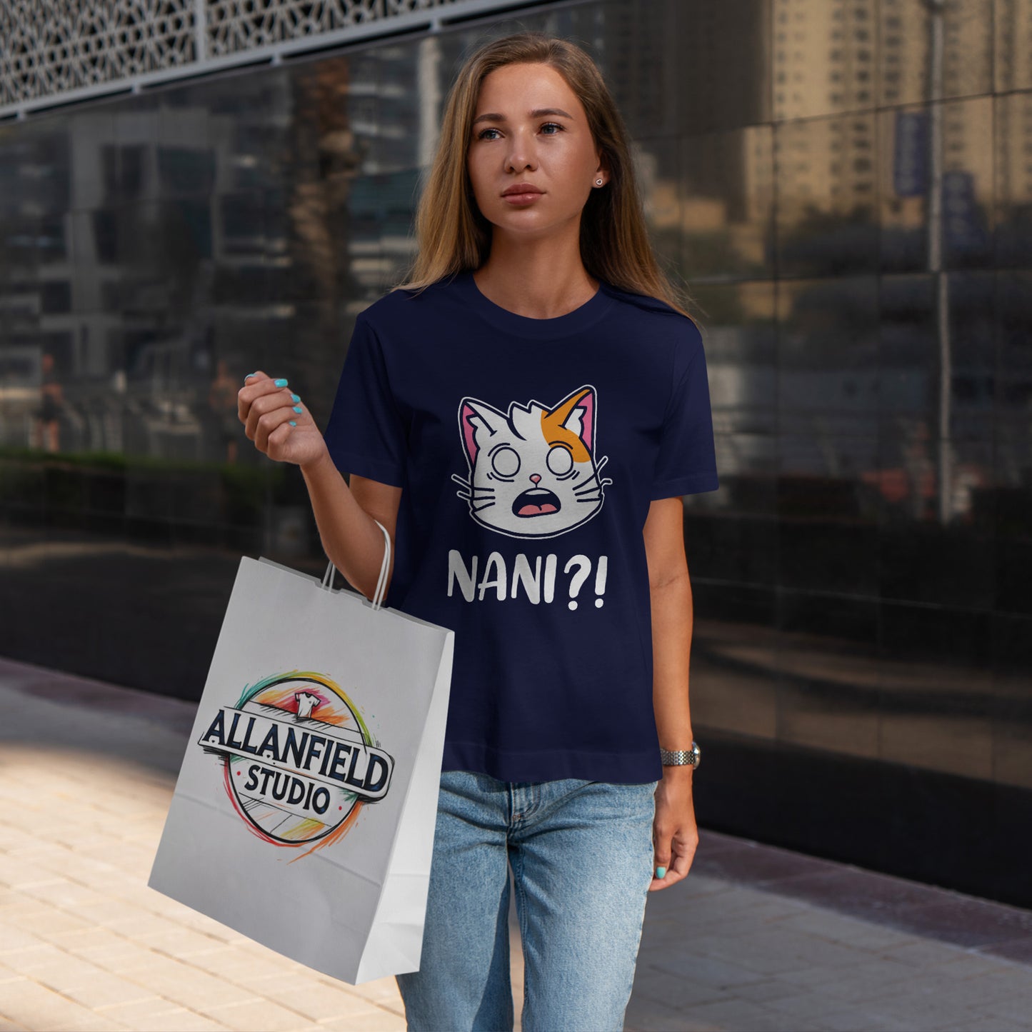 Anime Cat NANI?! Shirt - Kawaii Surprise Meme Tee