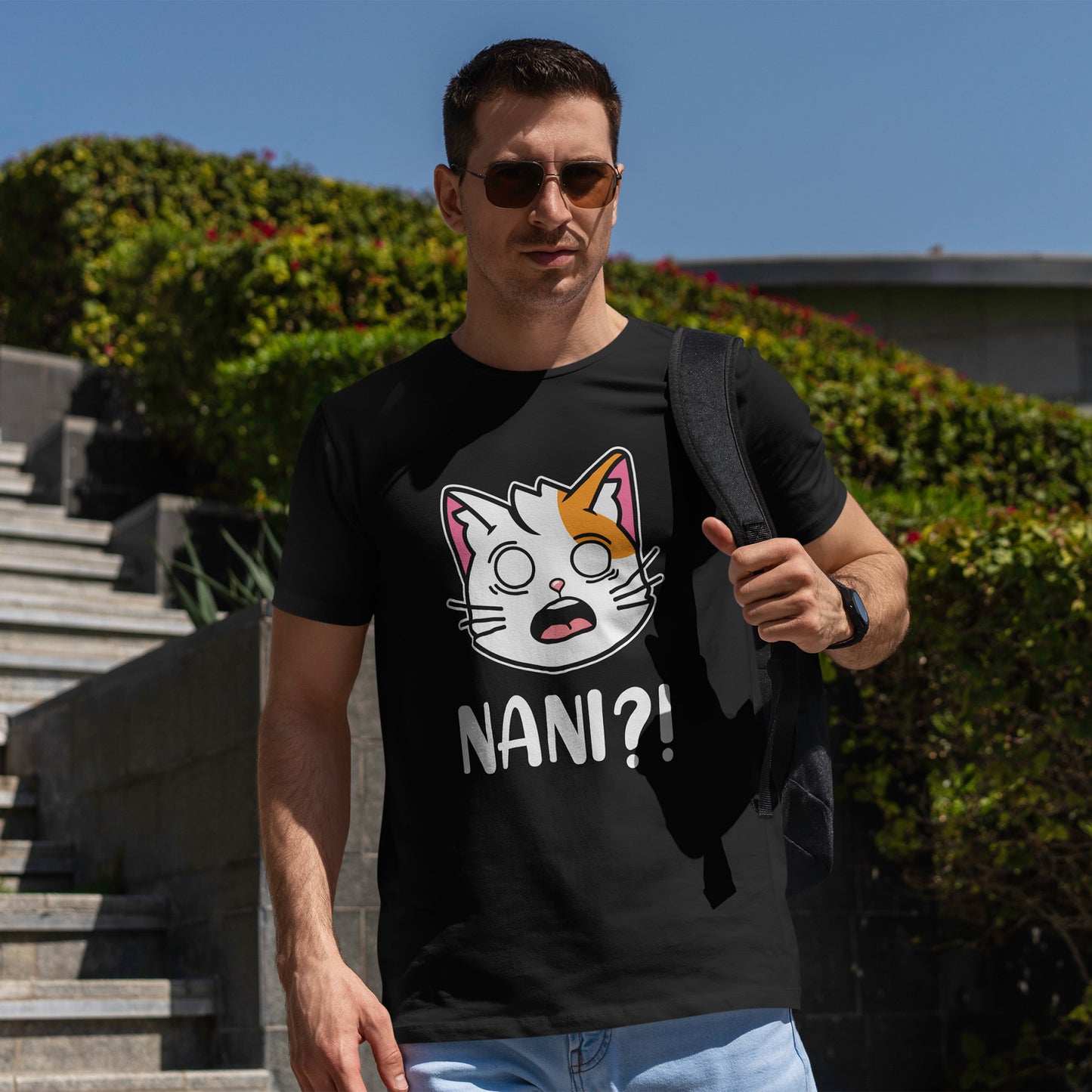 Anime Cat NANI?! Shirt - Kawaii Surprise Meme Tee