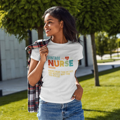 Vintage Nurse Shirt - Knows More Than She Says Tee