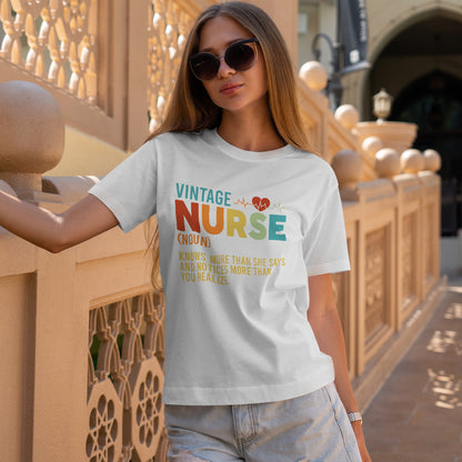 Vintage Nurse Shirt - Knows More Than She Says Tee