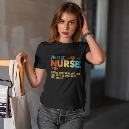 Vintage Nurse Shirt - Knows More Than She Says Tee