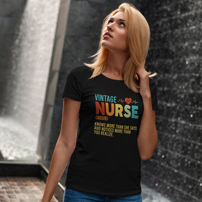 Vintage Nurse Shirt - Knows More Than She Says Tee