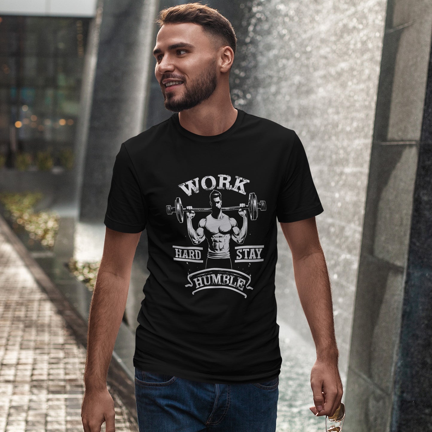 Work Hard Stay Humble Gym Shirt - Motivational Tee