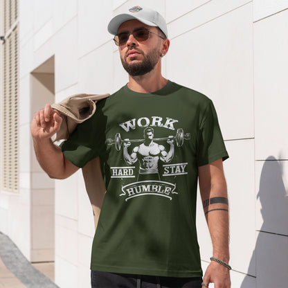 Work Hard Stay Humble Gym Shirt - Motivational Tee