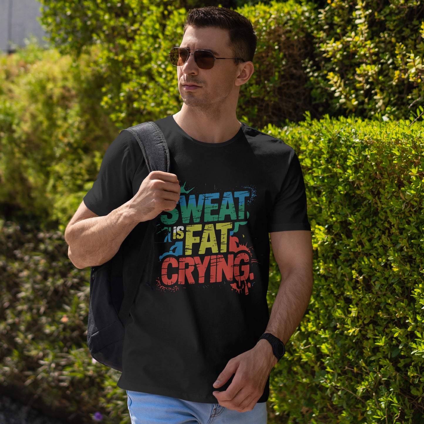 Sweat Is Fat Crying Shirt - Funny Gym Motivation Tee