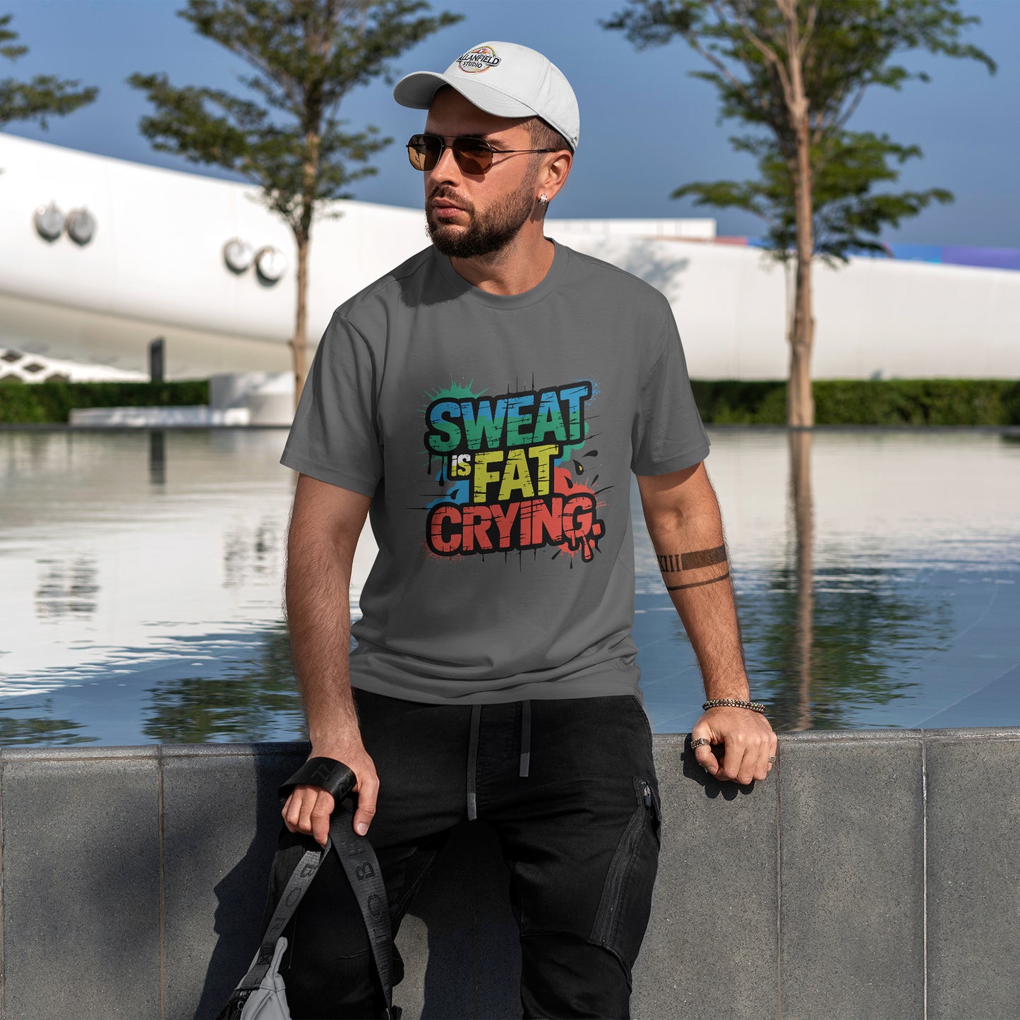 Sweat Is Fat Crying Shirt - Funny Gym Motivation Tee