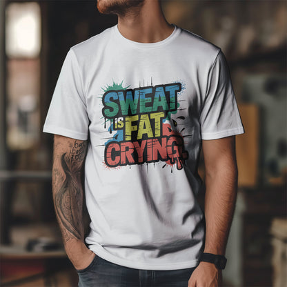 Sweat Is Fat Crying Shirt - Funny Gym Motivation Tee