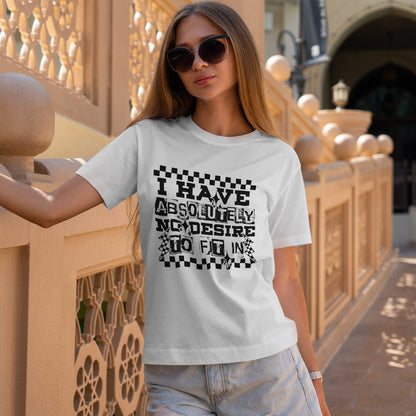 I Have Absolutely No Desire To Fit In Shirt - Emo Punk Grunge Aesthetic Tee, Alternative Graphic T-Shirt, Rebellious Statement Gift