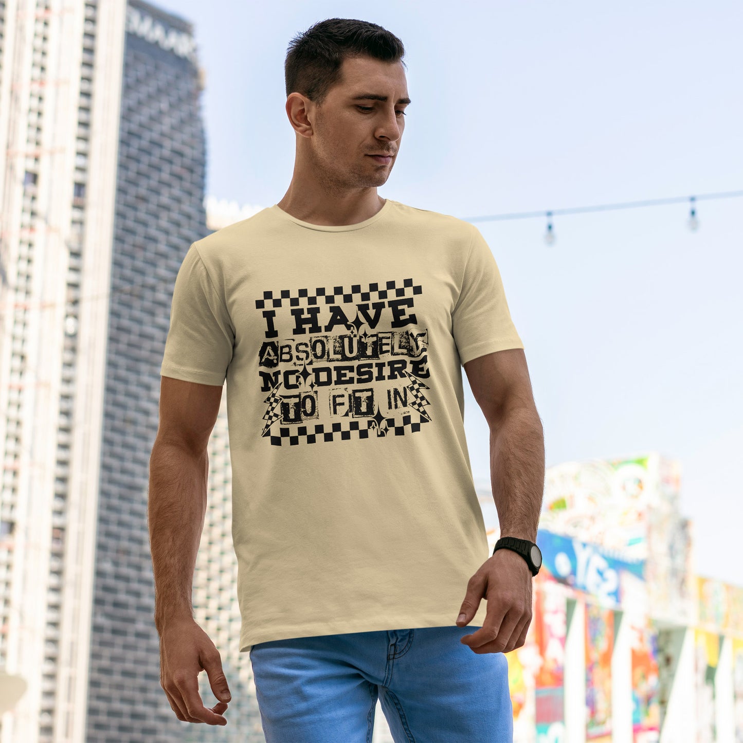 I Have Absolutely No Desire To Fit In Shirt - Emo Punk Grunge Aesthetic Tee, Alternative Graphic T-Shirt, Rebellious Statement Gift