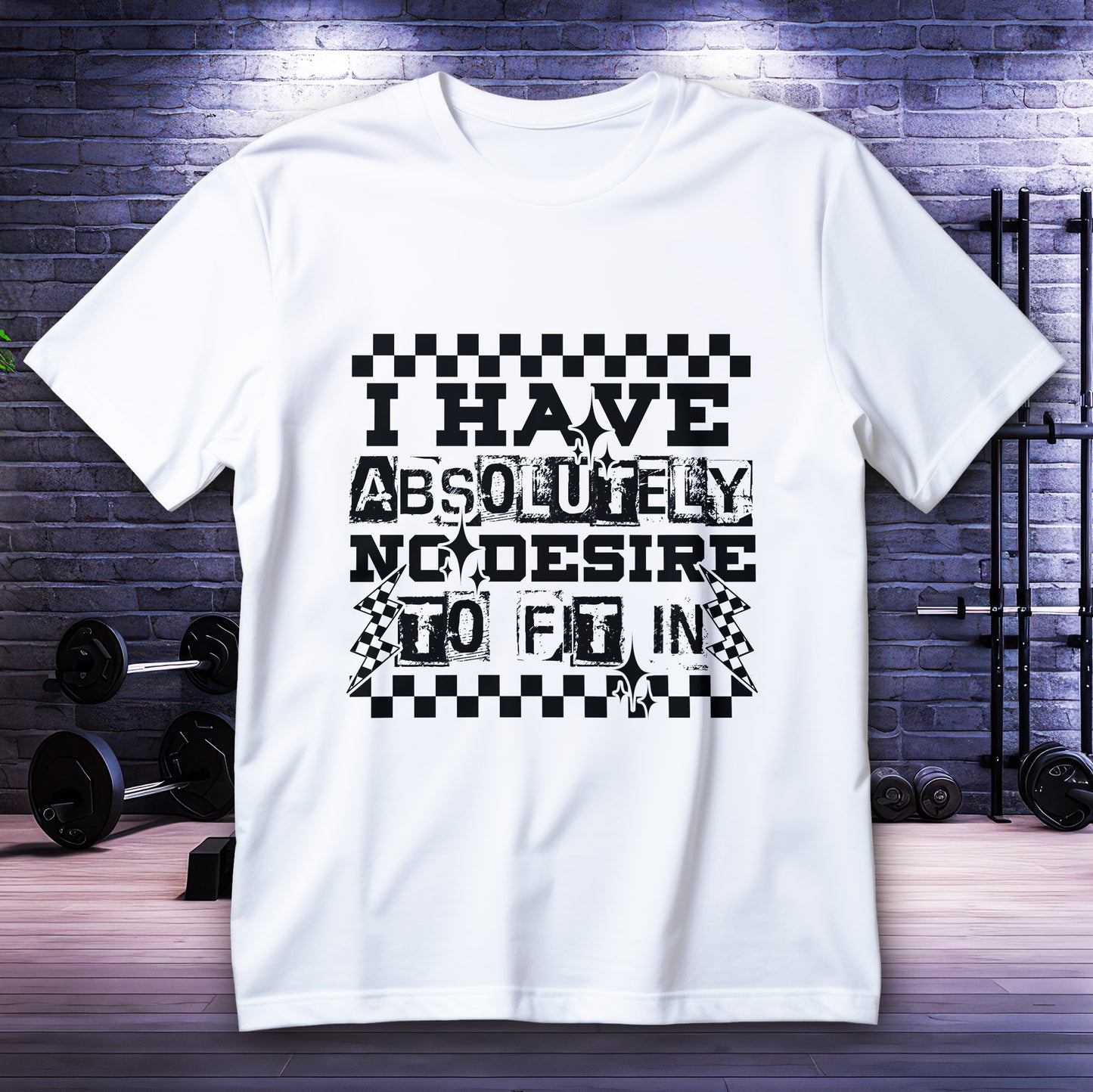 I Have Absolutely No Desire To Fit In Shirt - Emo Punk Grunge Aesthetic Tee, Alternative Graphic T-Shirt, Rebellious Statement Gift