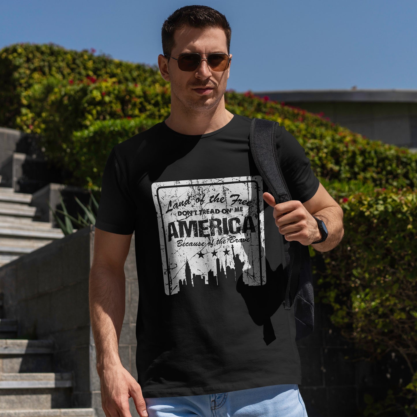 Statue of Liberty Patriotic Shirt - Distressed USA Freedom Tee