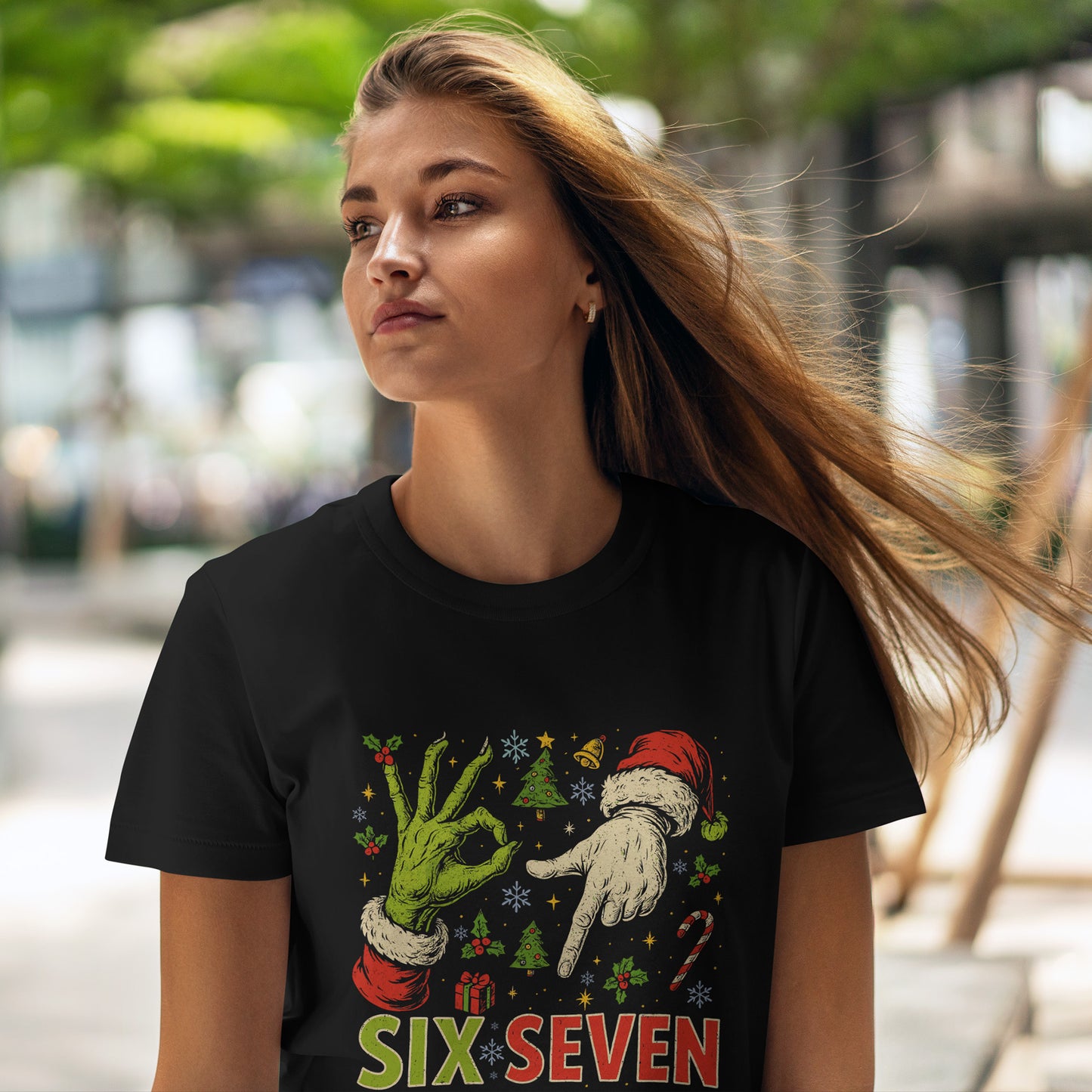 67 Weihnachts-Meme-Shirt – T-Shirt mit frechem Weihnachts-Handzeichen