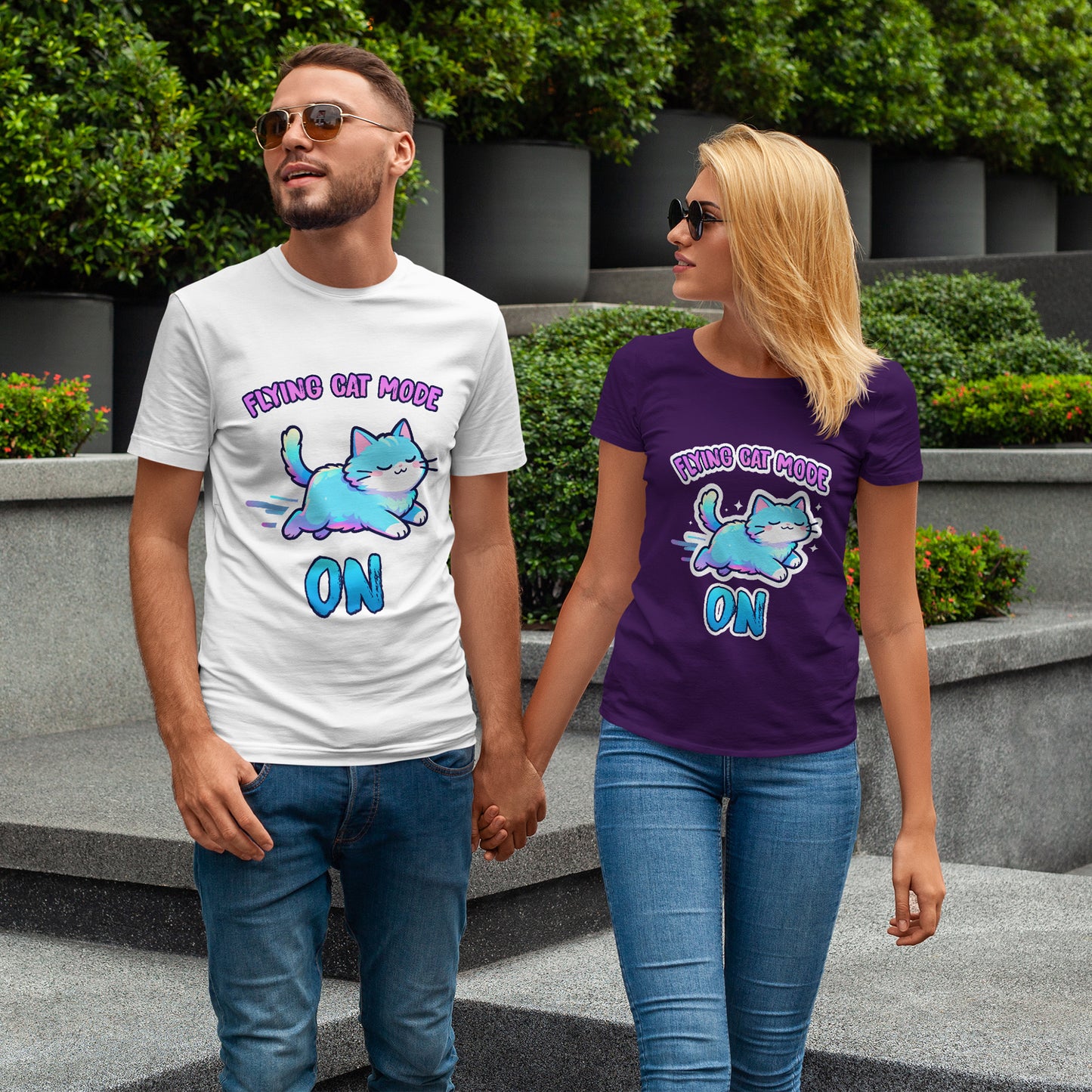 Flying Cat Mode Shirt – Kawaii Pastel Kitty Zoomies Tee