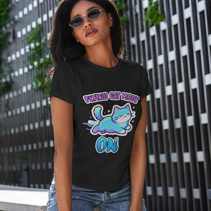 Flying Cat Mode Shirt – Kawaii Pastel Kitty Zoomies Tee