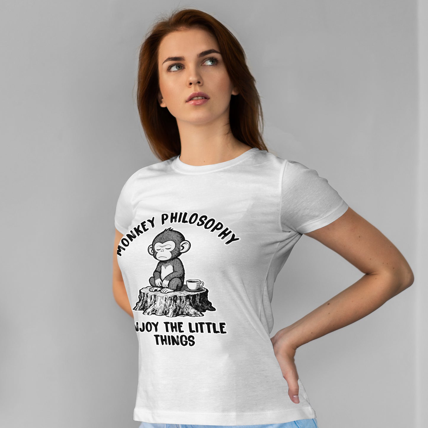 Monkey Philosophy Shirt – Peaceful Coffee Monkey Mindfulness Tee