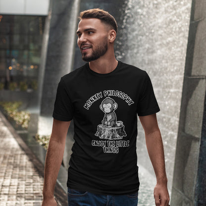 Monkey Philosophy Shirt – Peaceful Coffee Monkey Mindfulness Tee