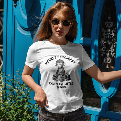 Monkey Philosophy Shirt – Peaceful Coffee Monkey Mindfulness Tee