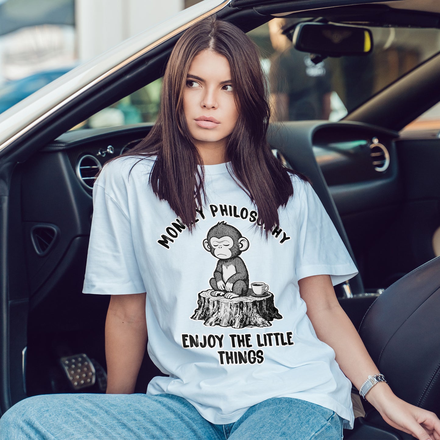 Monkey Philosophy Shirt – Peaceful Coffee Monkey Mindfulness Tee