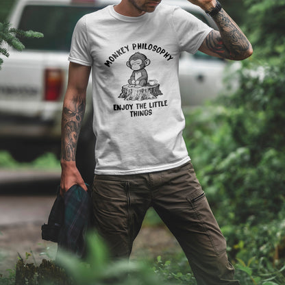 Monkey Philosophy Shirt – Peaceful Coffee Monkey Mindfulness Tee