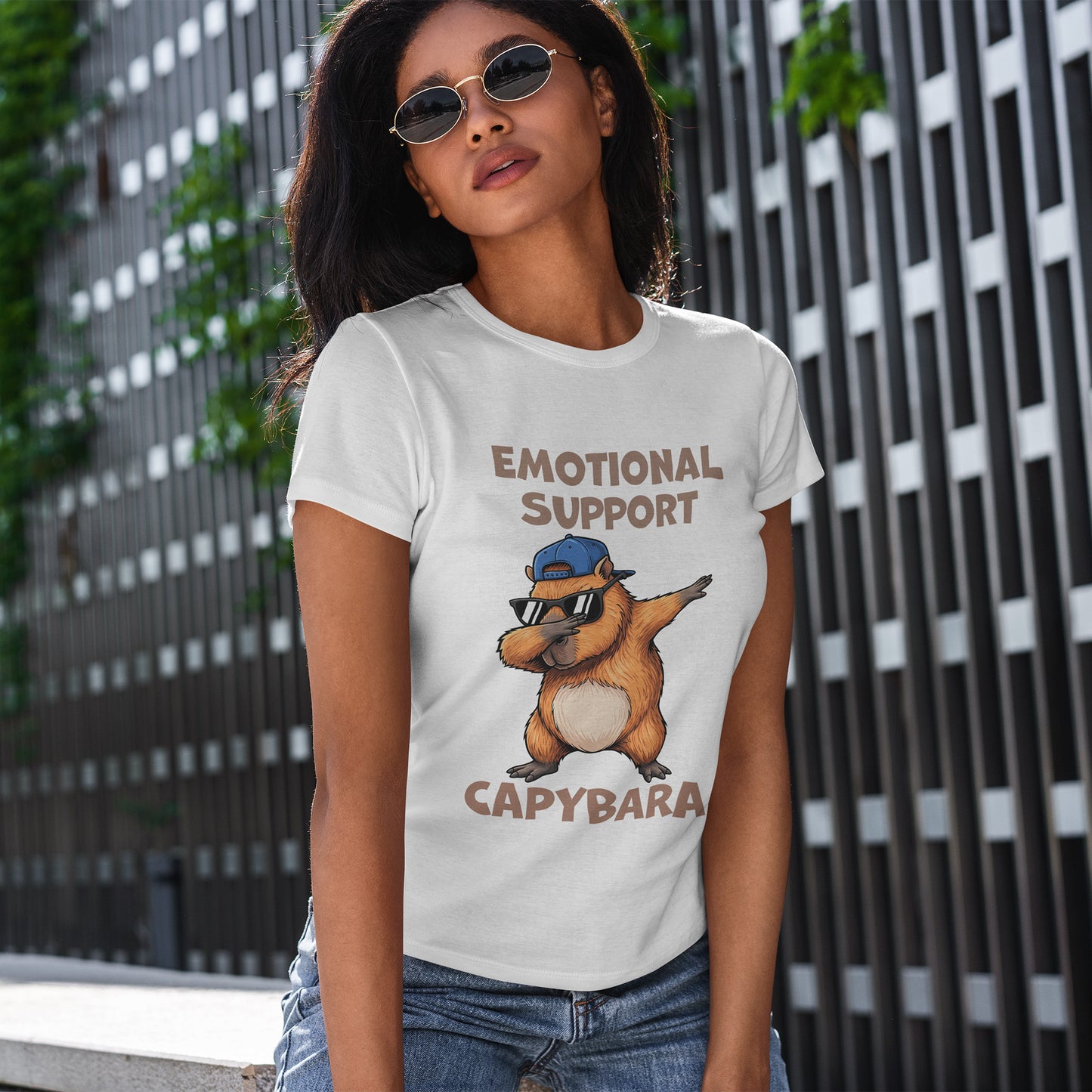 Emotional Support Capybara Shirt – Funny Dabbing Meme Animal Tee