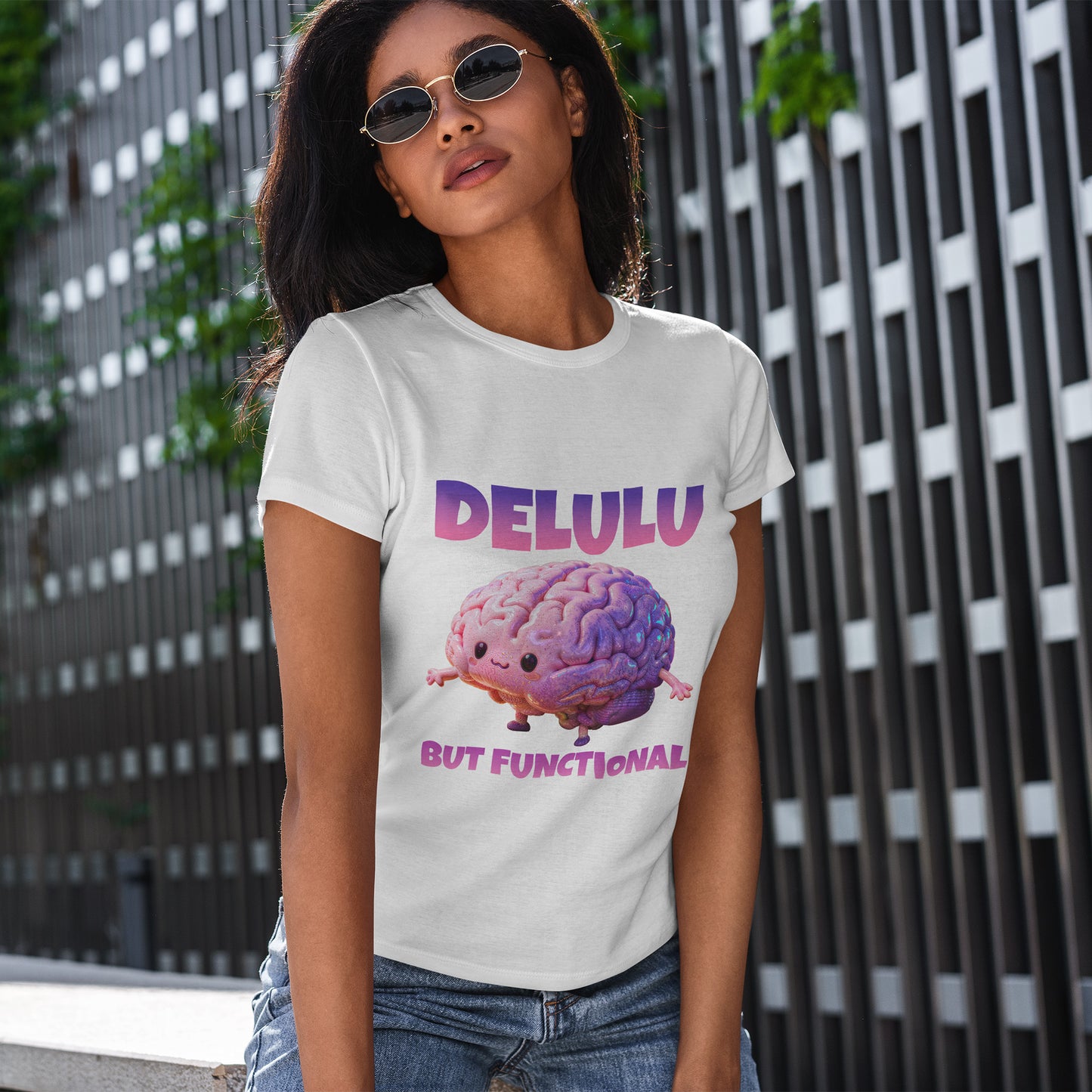 Delulu But Functional Shirt – Funny Kawaii Mental Health Humor Tee
