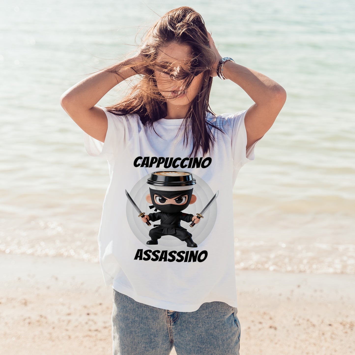 Cappuccino Assassino Shirt – Funny Coffee Ninja Tee for Caffeine Lovers