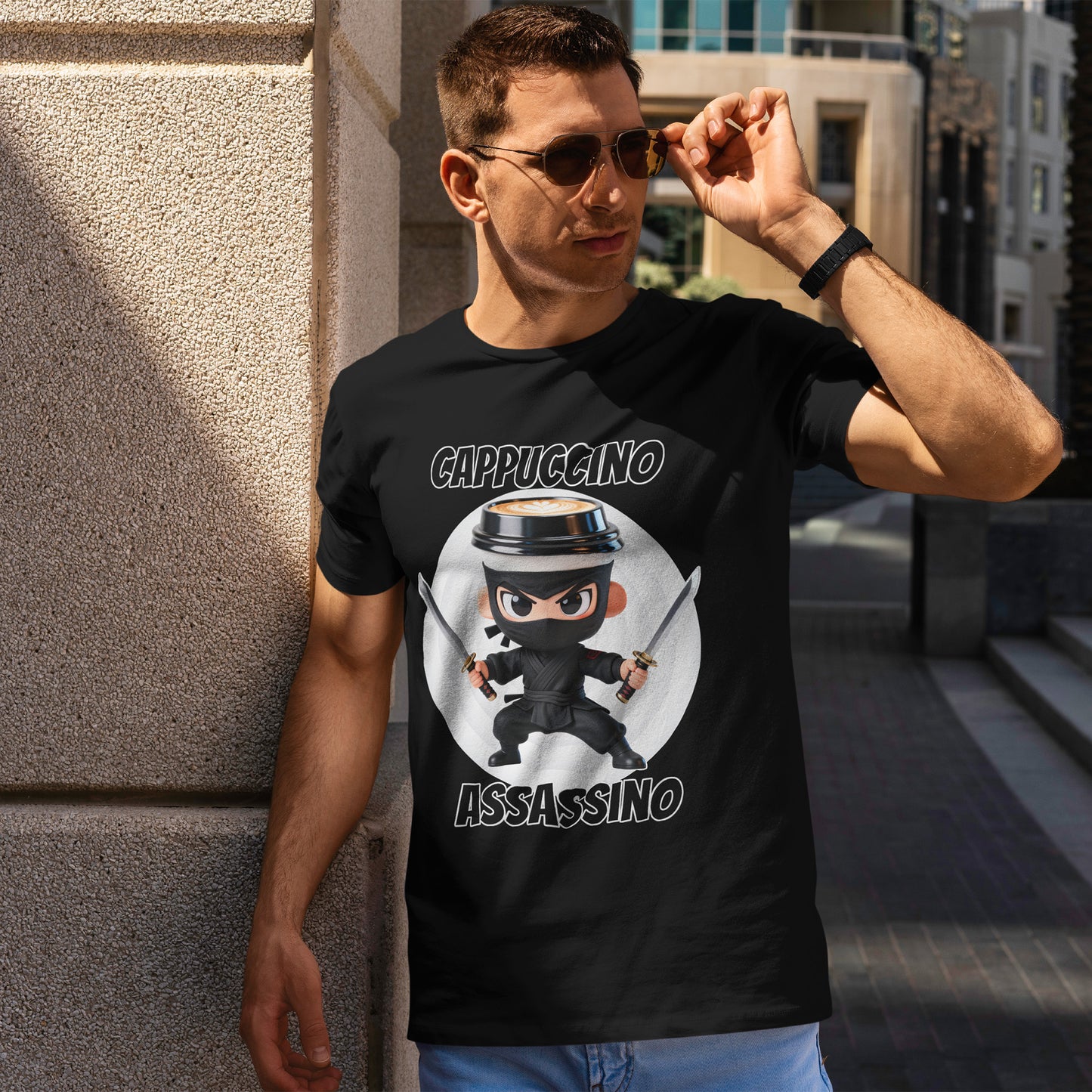 Cappuccino Assassino Shirt – Funny Coffee Ninja Tee for Caffeine Lovers