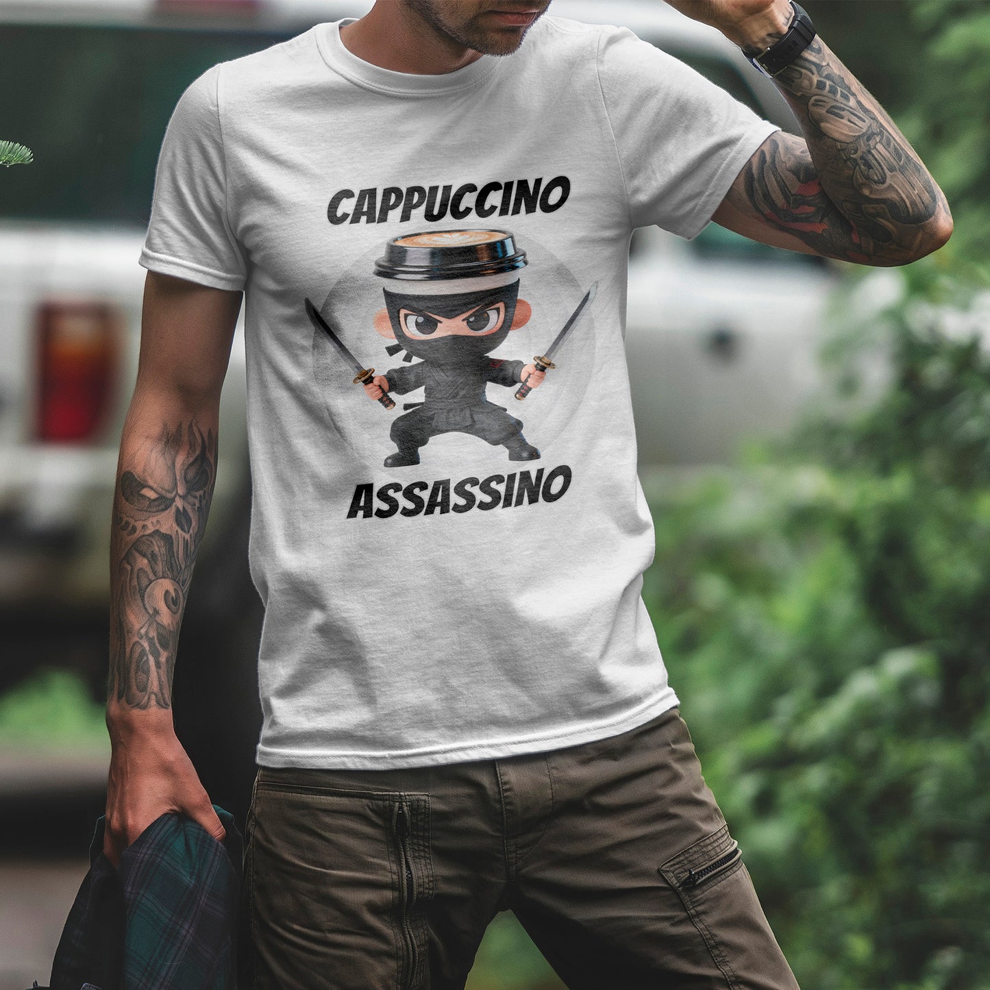 Cappuccino Assassino Shirt – Funny Coffee Ninja Tee for Caffeine Lovers