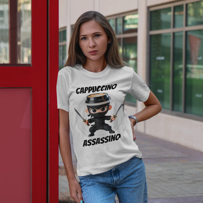 Cappuccino Assassino Shirt – Funny Coffee Ninja Tee for Caffeine Lovers