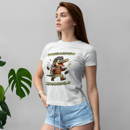 Bombardiro Crocodilo Shirt – Funny Jetpack Crocodile Cartoon Tee