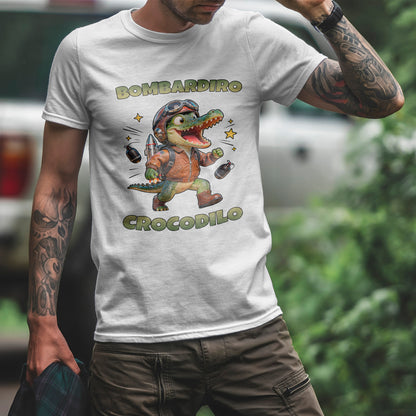 Bombardiro Crocodilo Shirt – Funny Jetpack Crocodile Cartoon Tee
