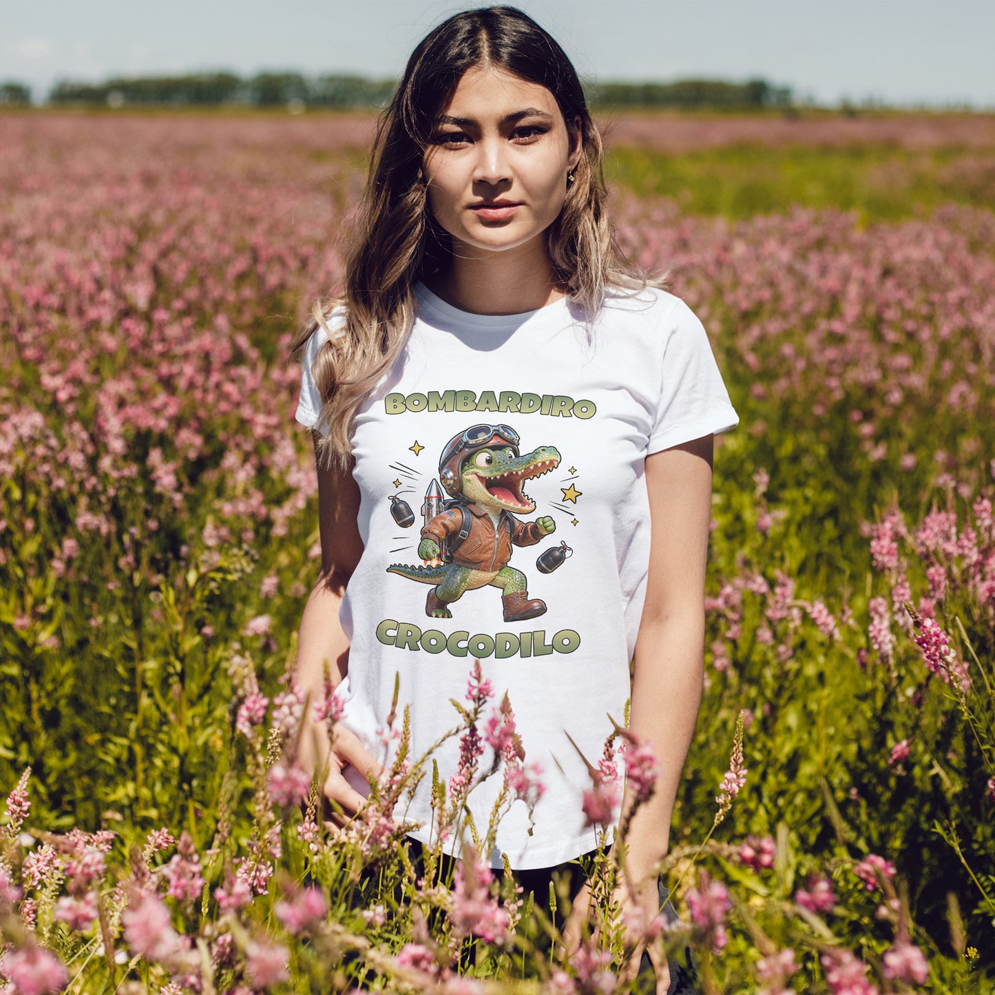 Bombardiro Crocodilo Shirt – Funny Jetpack Crocodile Cartoon Tee