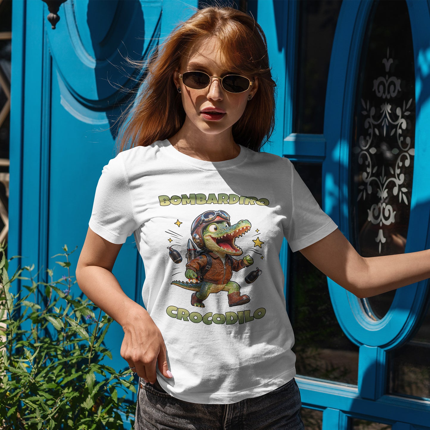 Bombardiro Crocodilo Shirt – Funny Jetpack Crocodile Cartoon Tee