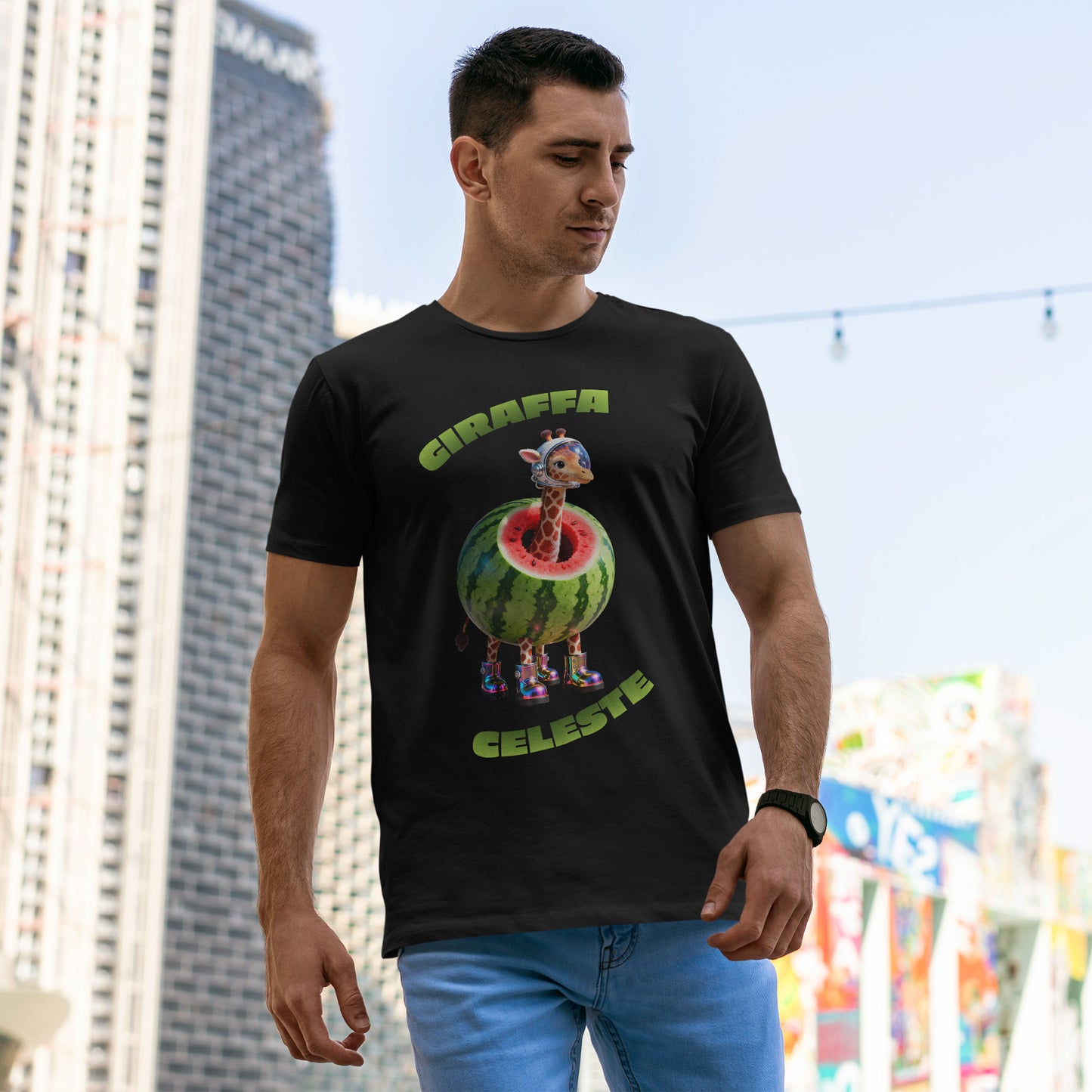 Giraffa Celeste Shirt – Funny Watermelon Space Giraffe Tee