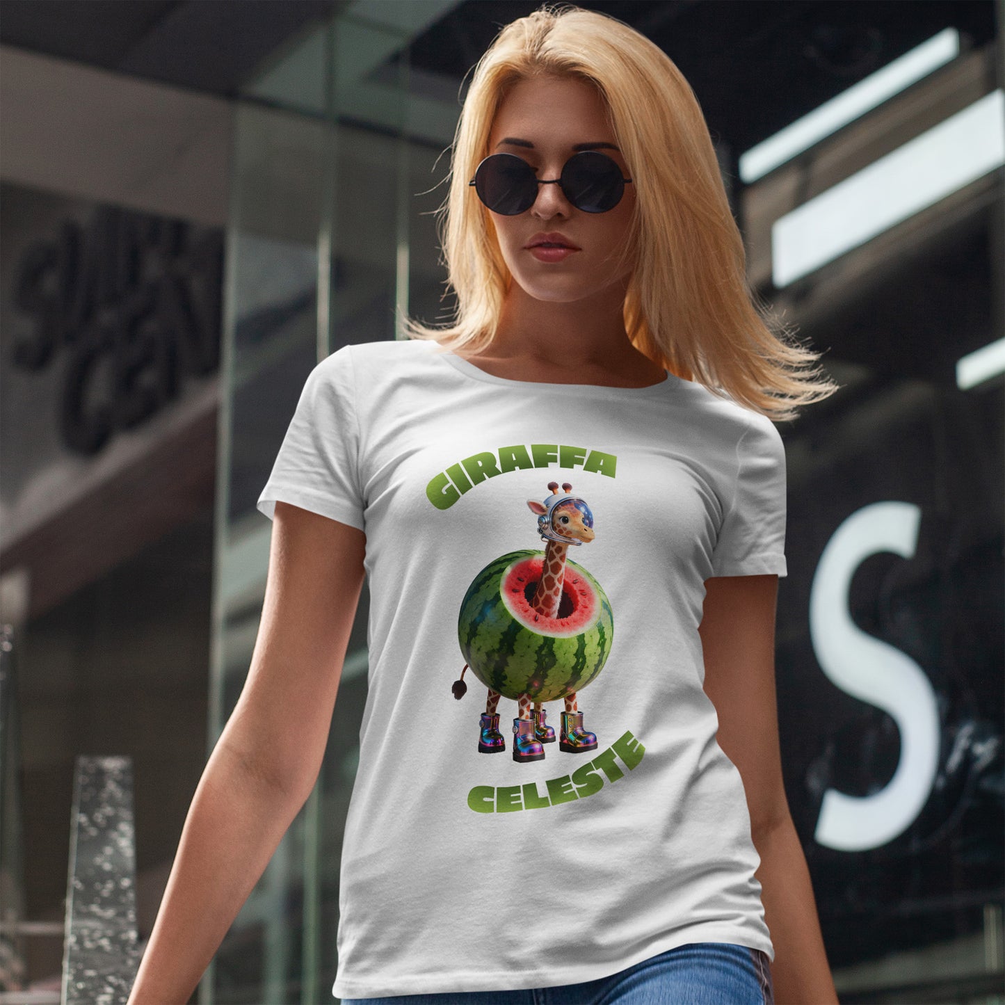 Giraffa Celeste Shirt – Funny Watermelon Space Giraffe Tee