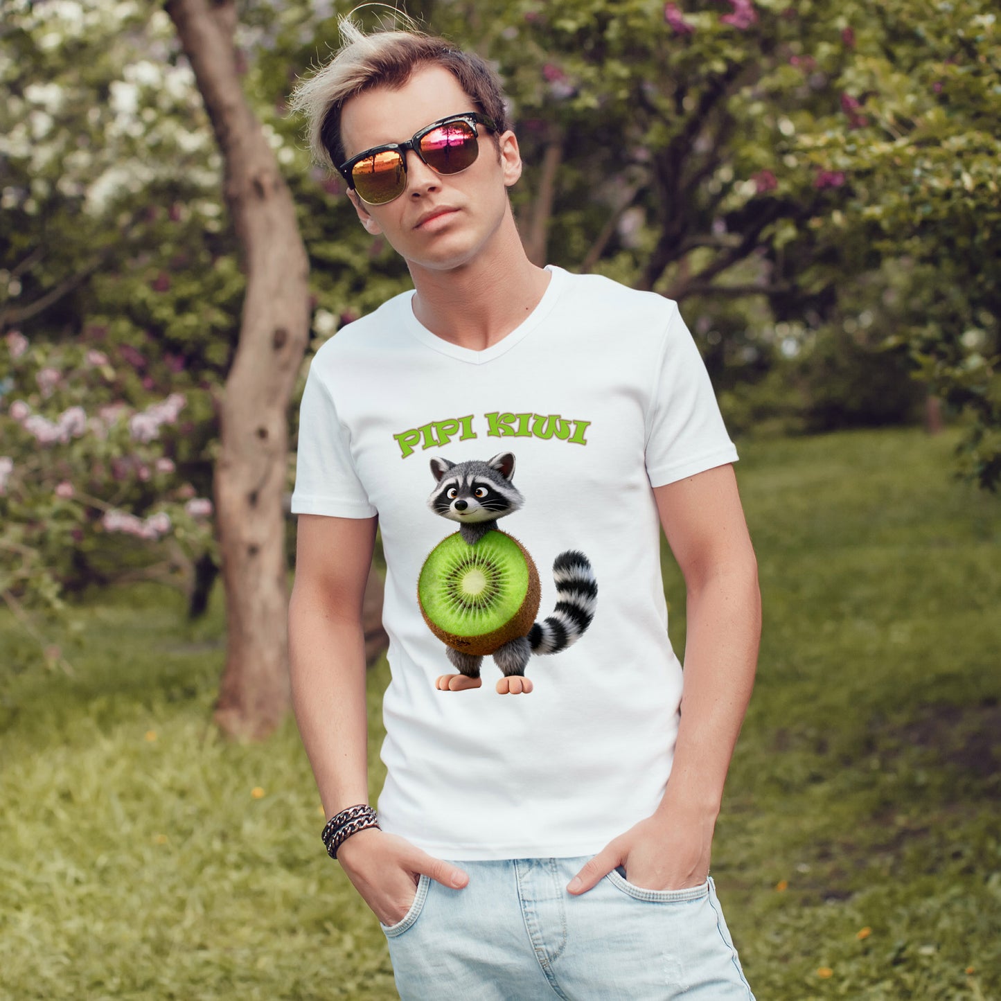 Pipi Kiwi Shirt – Funny Raccoon Fruit Mashup Tee