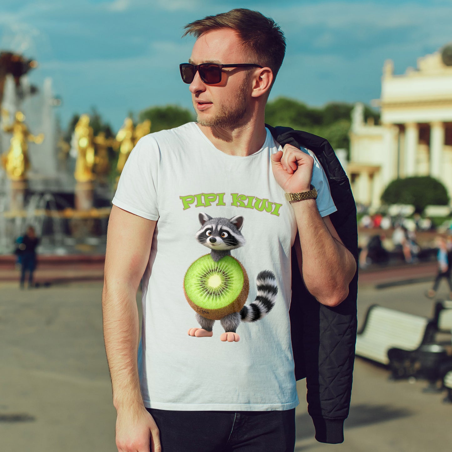 Pipi Kiwi Shirt – Funny Raccoon Fruit Mashup Tee