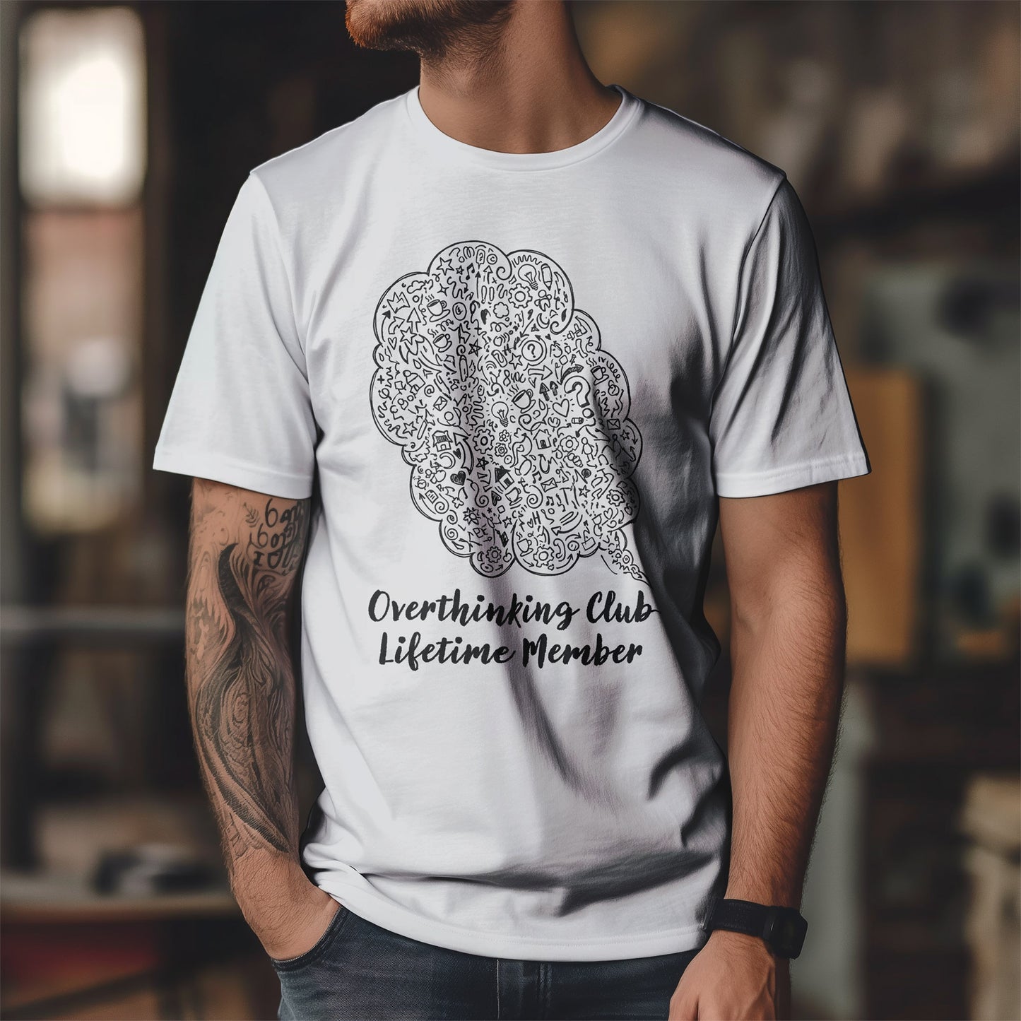 Overthinking Club Shirt – Lifetime Member Funny Mental Health Tee