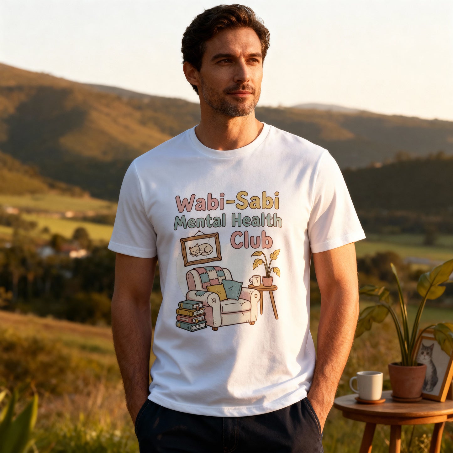 Wabi-Sabi Mental Health Club Shirt – Cozy Self-Care Aesthetic Tee