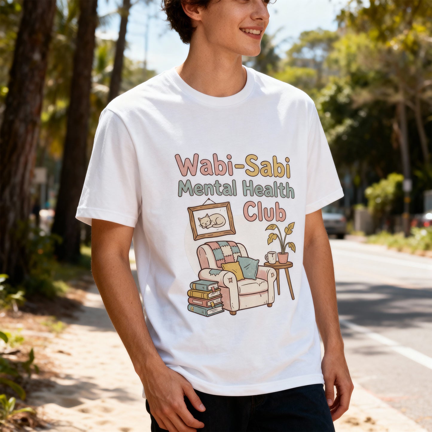 Wabi-Sabi Mental Health Club Shirt – Cozy Self-Care Aesthetic Tee