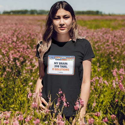 Mein Gehirn – 398 Tabs, 0 Lösungen – T-Shirt mit lustigem Grübel-Meme
