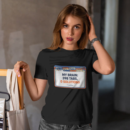 Mein Gehirn – 398 Tabs, 0 Lösungen – T-Shirt mit lustigem Grübel-Meme
