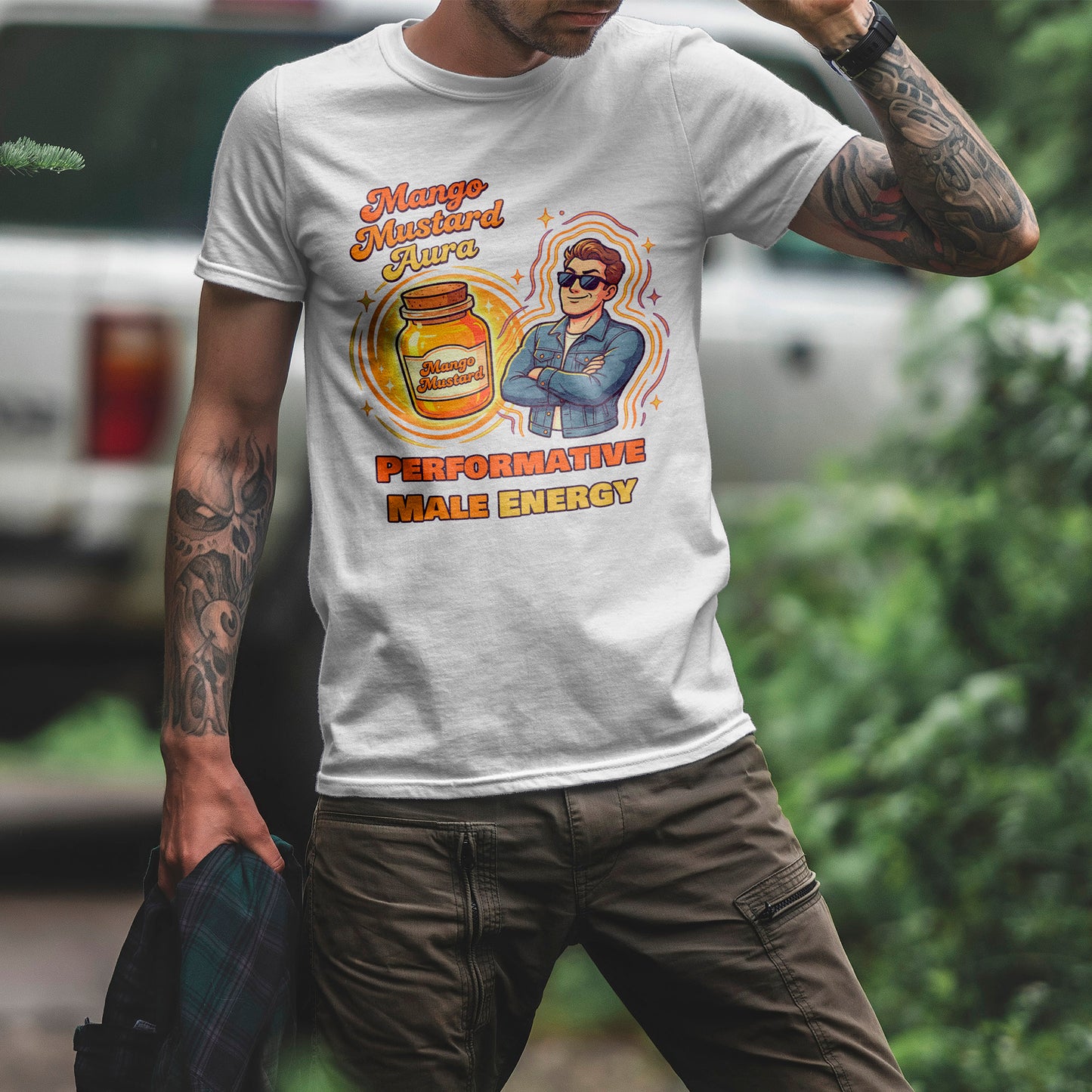 Mango Mustard Aura Shirt – Performative Male Energy Meme Tee