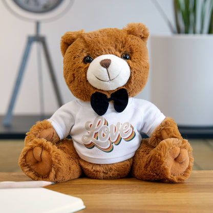 Personalized Teddy Bear with Custom T-Shirt - Romantic Valentine Gift and Anniversary Keepsake