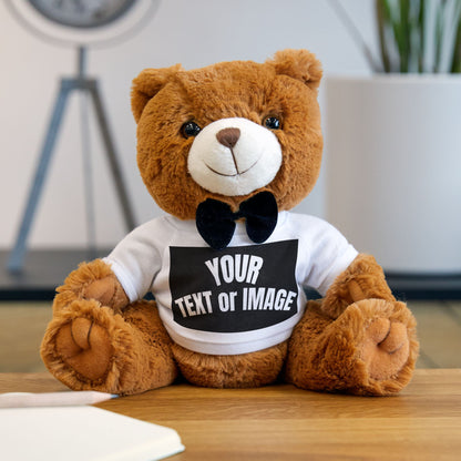 Personalized Teddy Bear with Custom T-Shirt - Romantic Valentine Gift and Anniversary Keepsake