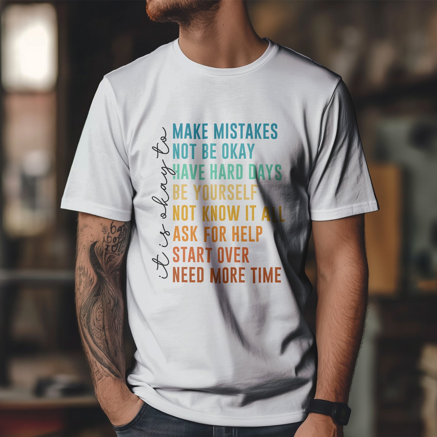 It's Okay To Make Mistakes Shirt - Mental Health Affirmation Tee