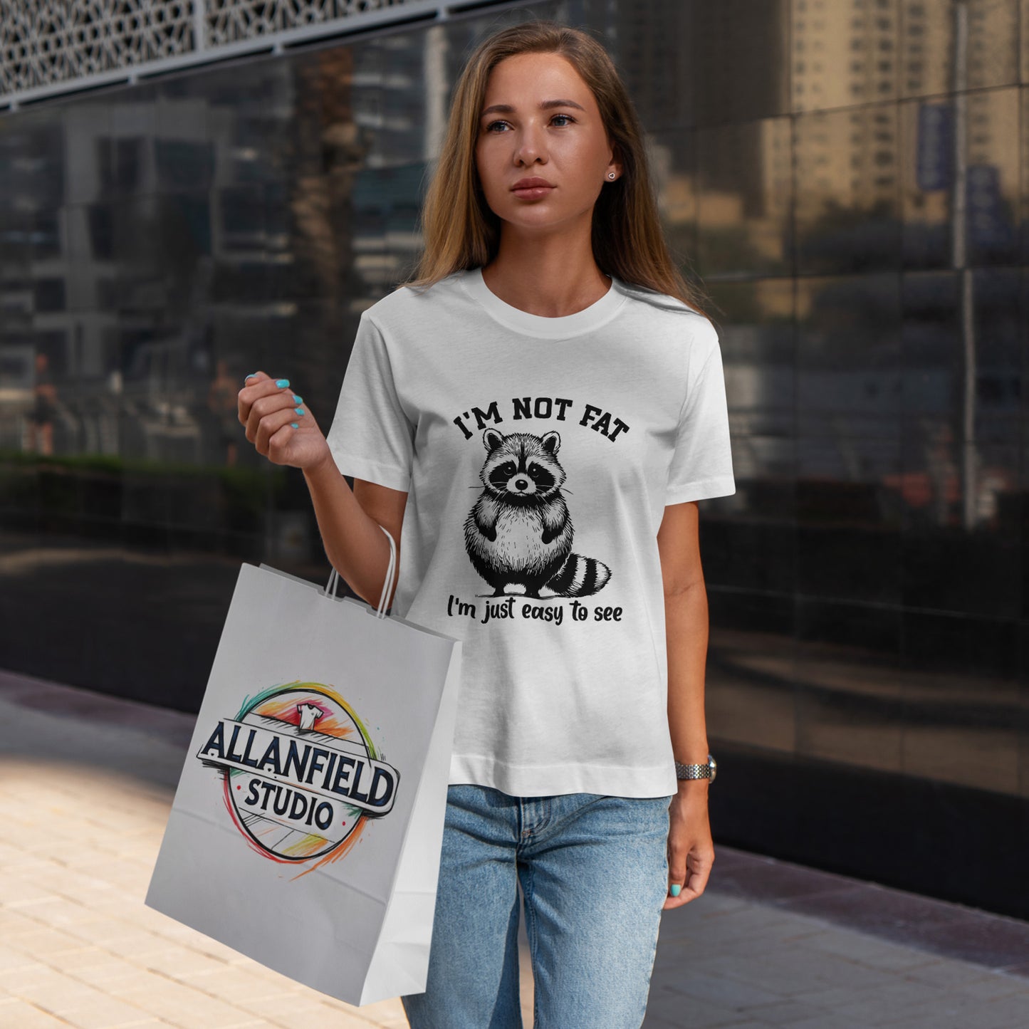 I’m Not Fat I’m Just Easy to See Shirt – Funny Raccoon Tee