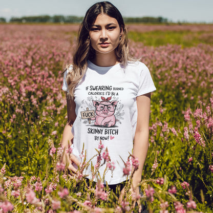 If Swearing Burned Calories Shirt – Funny Pig Graphic Tee